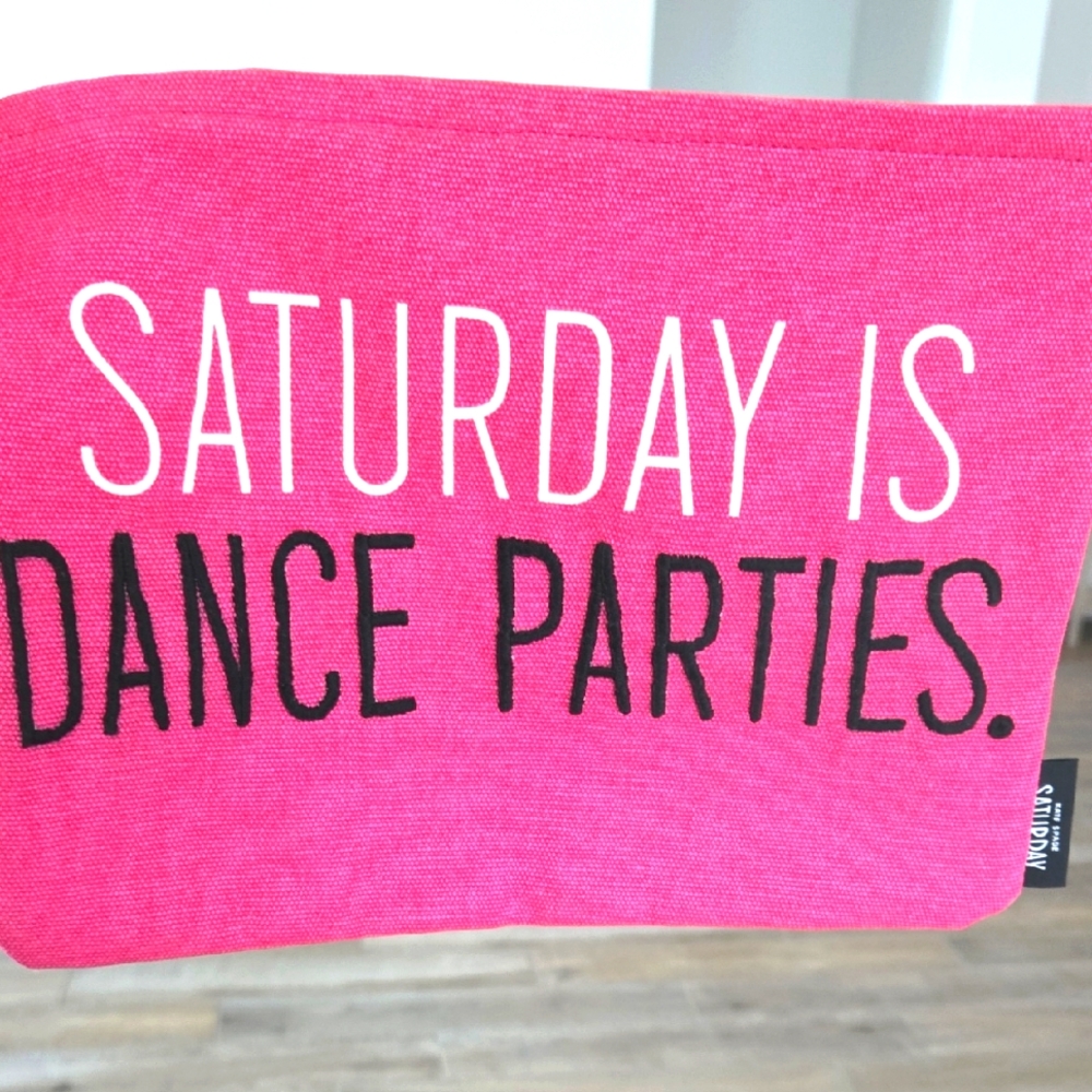 New Never Used Kate Spade Canvas Pouch Clutch- SATURDAY IS DANCE PARTIES.